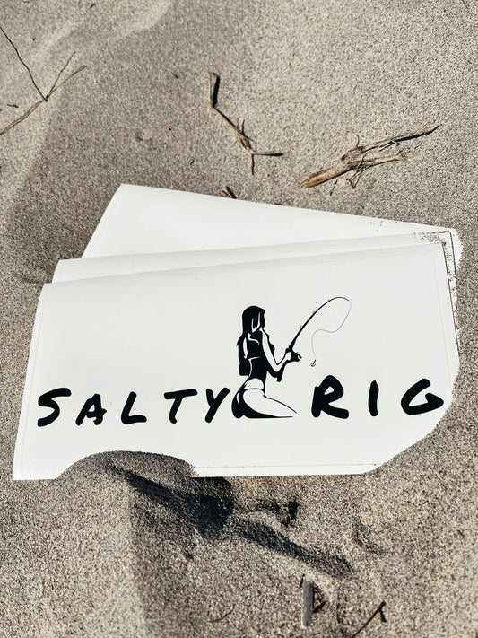Salty Rig Sticker | White